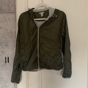 Green Hooded Windbreaker